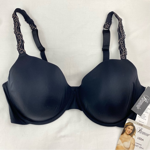 Felina Paramour Bra 42DD Lissa Contour T Shirt 135035 Underwire Black NEW - Picture 2 of 11